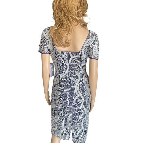 JS Collections Navy and Silver Beaded Dress - Picture 4 of 16